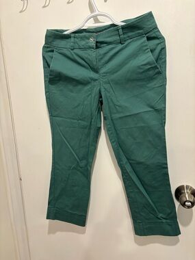 Ann Taylor Petite Teal Straight-Leg Pants